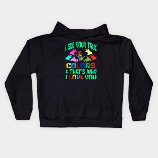 Autism Awareness Autistic Seehe Able Not The Label Kids Hoodie